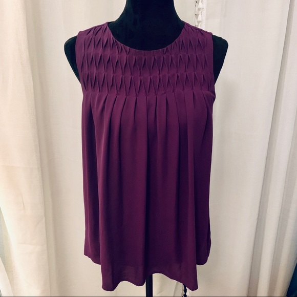 Ann Taylor LOFT purple sleeveless blouse - Picture 1 of 3